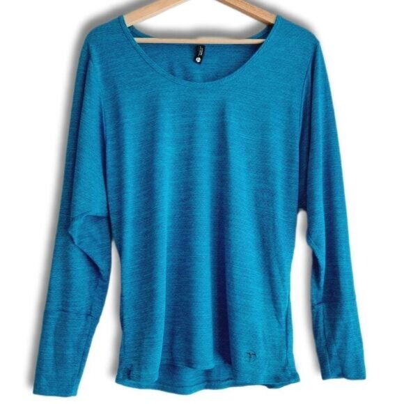 TRINA TURK | Recreation Athletic Back Cut-Out & Dolman Sleeve Top Blue Sz S - Picture 5 of 13